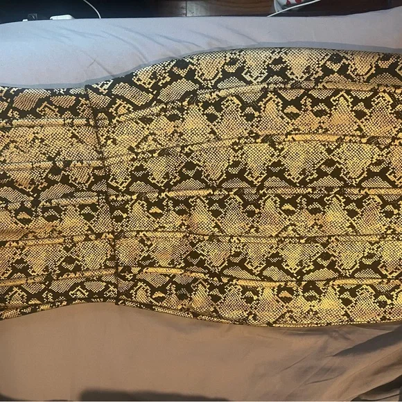 Fashion Nova Strapless Snake Print Dress - Black and Tan - Picture 4 of 4